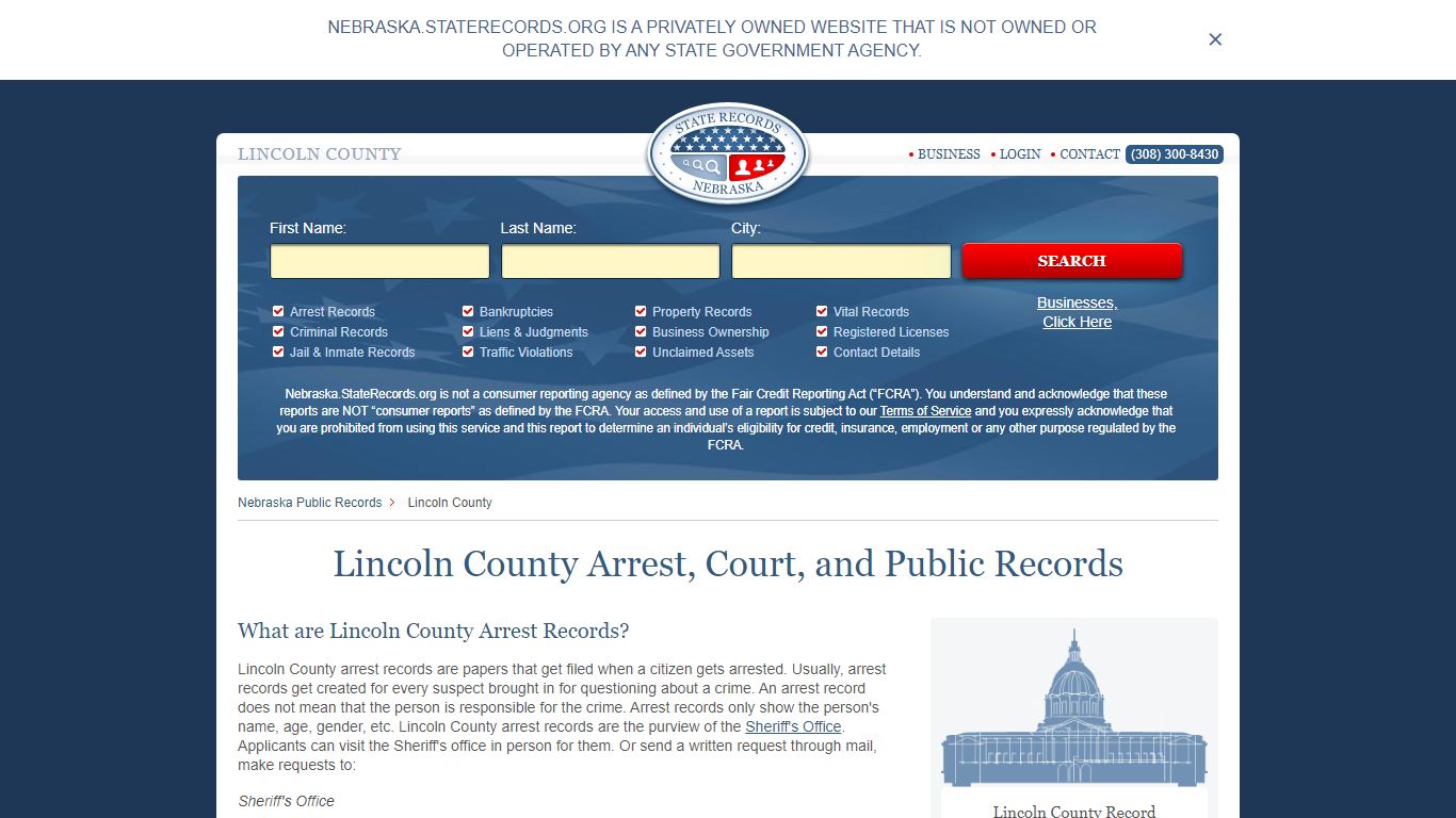 Lincoln County Arrest, Court, and Public Records